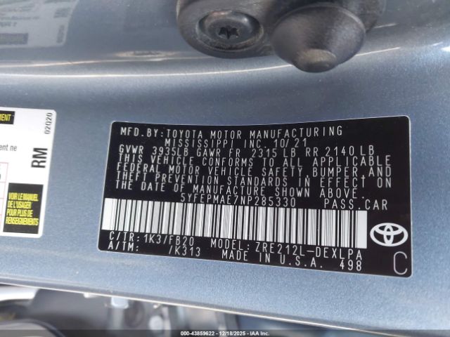 Toyota Corolla Le Image 2